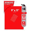 Diablo 9 in. L X 11 in. W 400 Grit Aluminum Oxide Sanding Sheet 4 pk DCS911400S04G